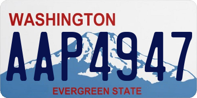 WA license plate AAP4947