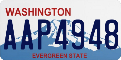 WA license plate AAP4948