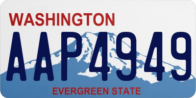 WA license plate AAP4949