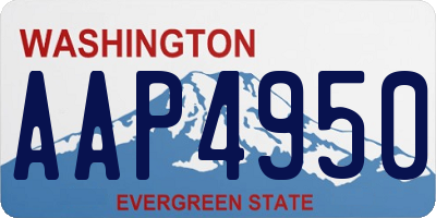 WA license plate AAP4950