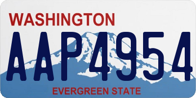 WA license plate AAP4954