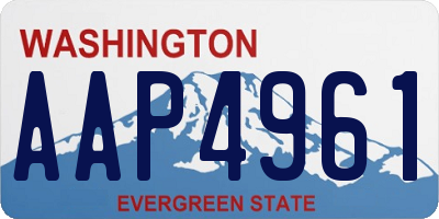 WA license plate AAP4961