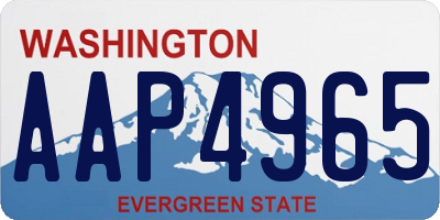 WA license plate AAP4965