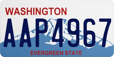 WA license plate AAP4967