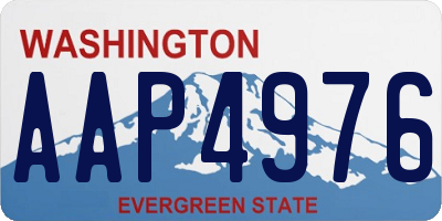 WA license plate AAP4976