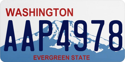 WA license plate AAP4978