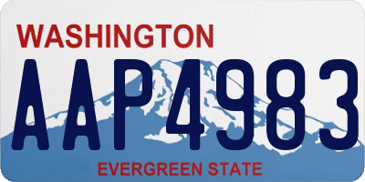 WA license plate AAP4983