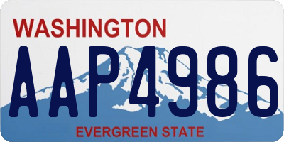 WA license plate AAP4986