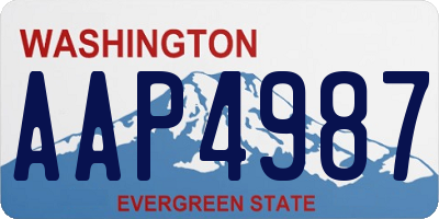 WA license plate AAP4987