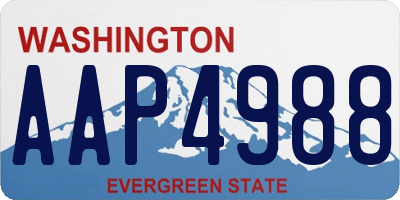 WA license plate AAP4988