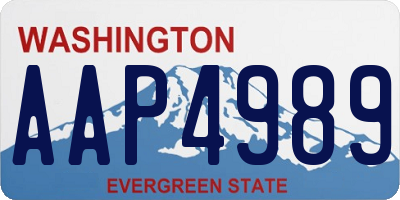 WA license plate AAP4989