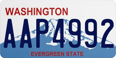 WA license plate AAP4992