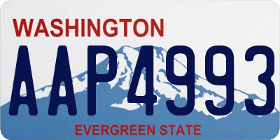 WA license plate AAP4993