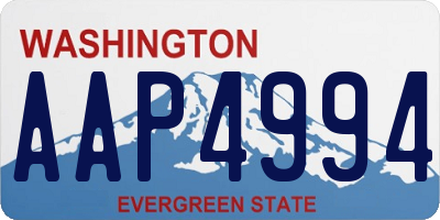 WA license plate AAP4994