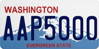 WA license plate AAP5000