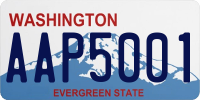 WA license plate AAP5001