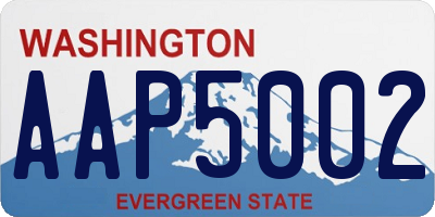 WA license plate AAP5002