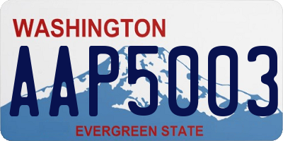 WA license plate AAP5003