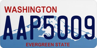 WA license plate AAP5009