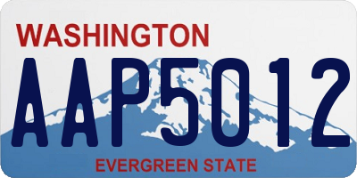 WA license plate AAP5012