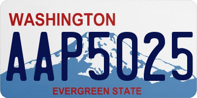 WA license plate AAP5025