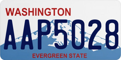 WA license plate AAP5028