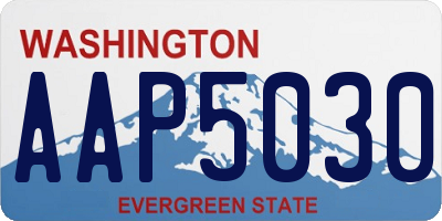 WA license plate AAP5030