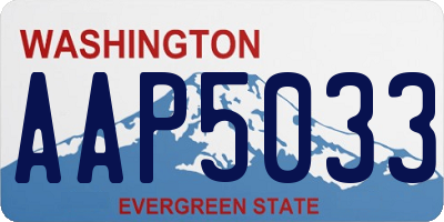 WA license plate AAP5033