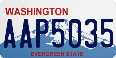 WA license plate AAP5035