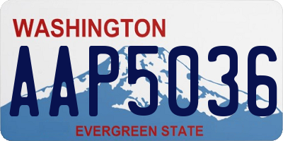 WA license plate AAP5036