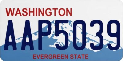 WA license plate AAP5039