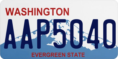 WA license plate AAP5040