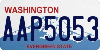 WA license plate AAP5053