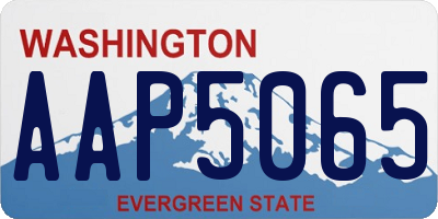 WA license plate AAP5065