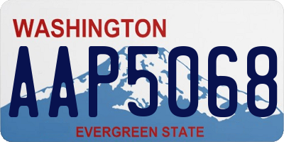 WA license plate AAP5068