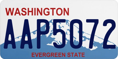 WA license plate AAP5072