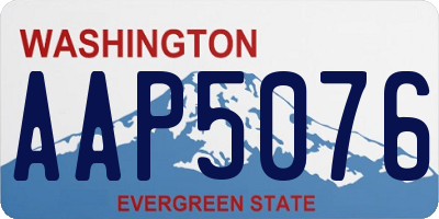 WA license plate AAP5076