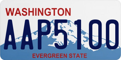 WA license plate AAP5100