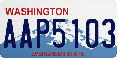 WA license plate AAP5103