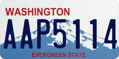 WA license plate AAP5114
