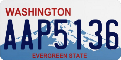 WA license plate AAP5136