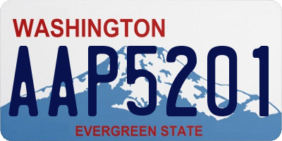 WA license plate AAP5201