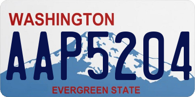 WA license plate AAP5204