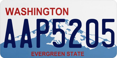 WA license plate AAP5205