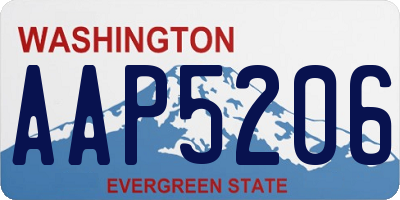 WA license plate AAP5206