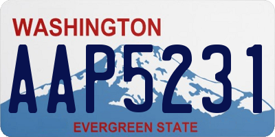 WA license plate AAP5231