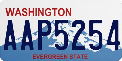 WA license plate AAP5254