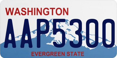 WA license plate AAP5300