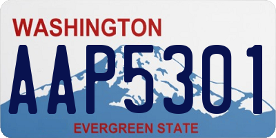 WA license plate AAP5301