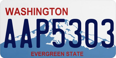 WA license plate AAP5303